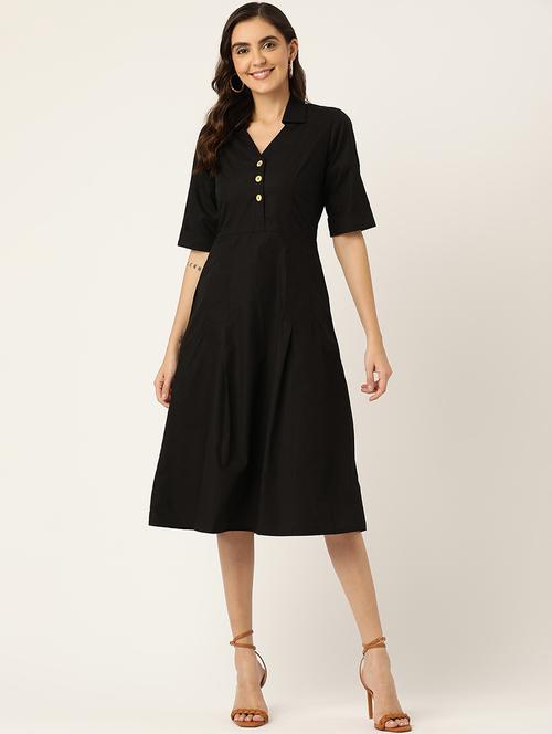women solid sleeveless a-line dress - 21741837 - Standard Image - 0