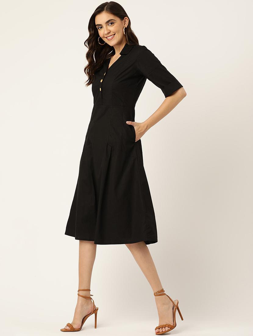 women solid sleeveless a-line dress - 21741837 - Standard Image - 1