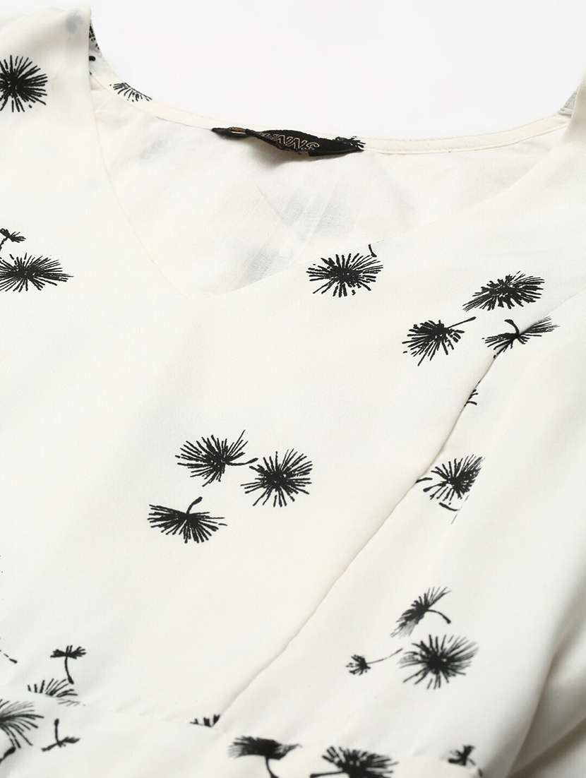 women printed flute sleeves tiered dress - 21741841 -  Standard Image - 4