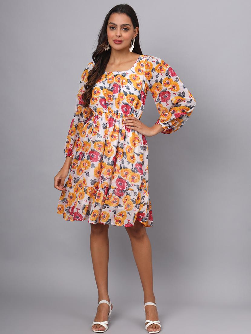 women floral print long sleeves tiered dress - 21741848 -  Zoom Image - 0