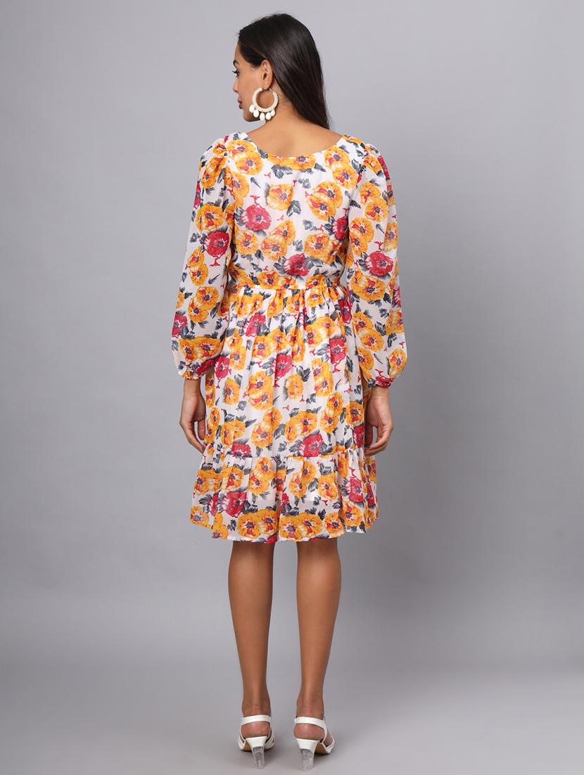 women floral print long sleeves tiered dress - 21741848 - Standard Image - 4