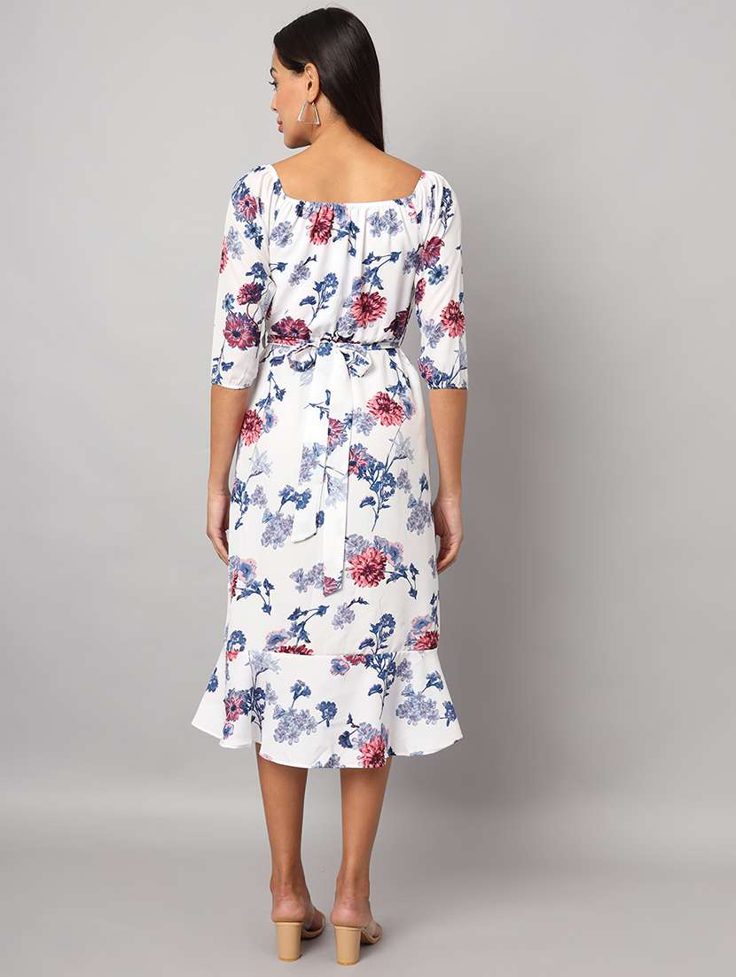 women floral print off shoulder asymmetric dress - 21741861 -  Standard Image - 4