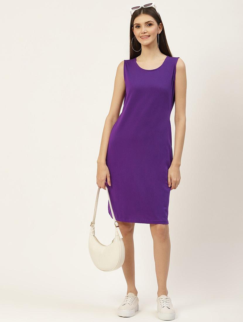 women solid sleeveless sheath dress - 21741900 - Standard Image - 1