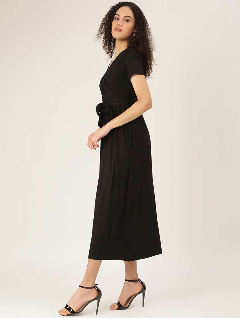 women solid short sleeves a-line dress - 21741934 -  Standard Image - 1