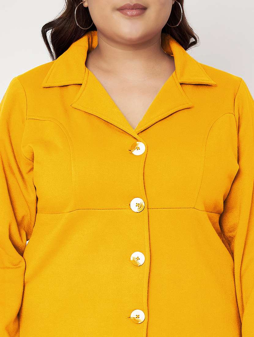 women plus size solid long sleeves regular coat - 21741954 -  Standard Image - 4