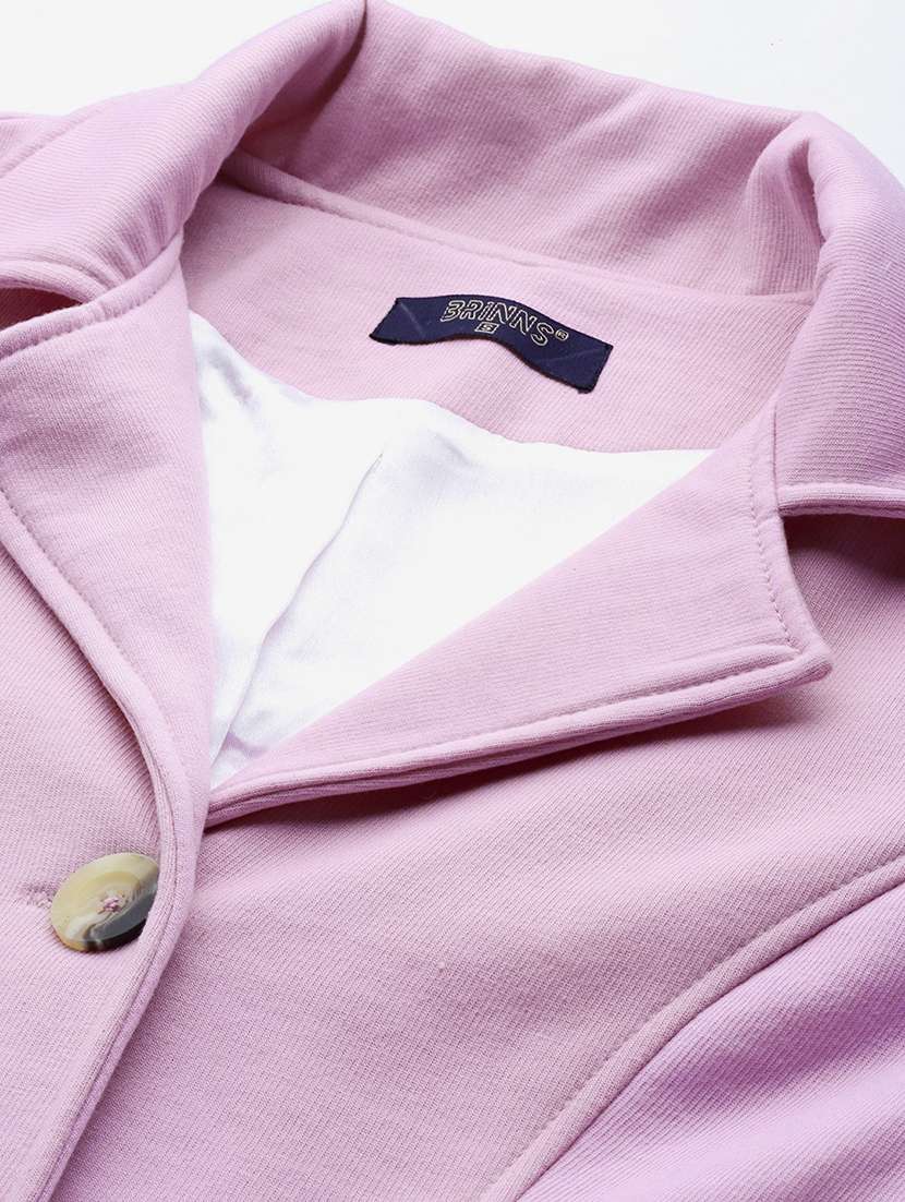 women solid long sleeves regular coat - 21742002 -  Standard Image - 4