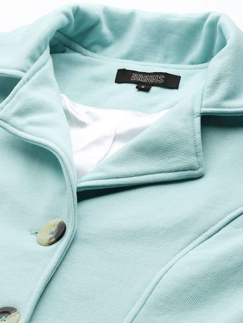 women solid long sleeves regular coat - 21742003 -  Standard Image - 4