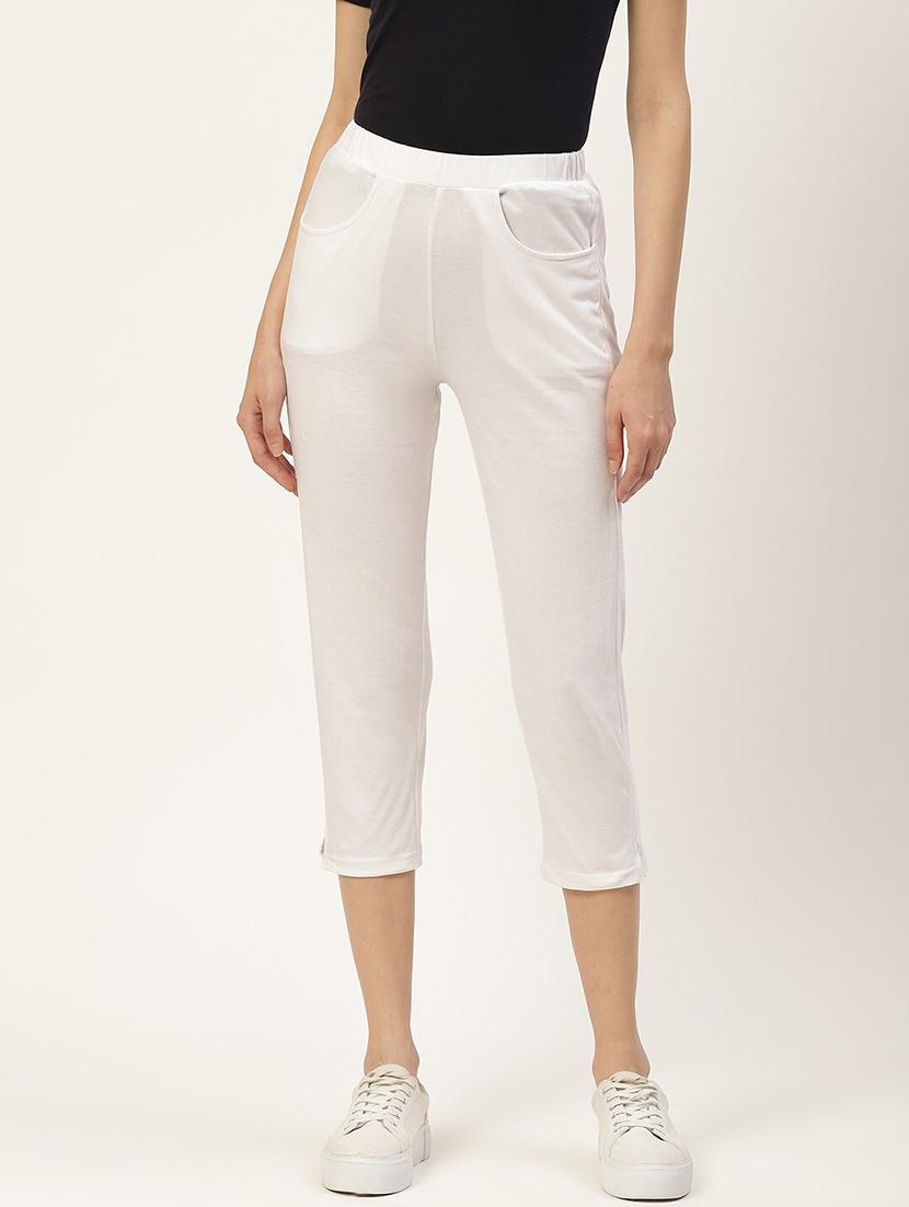 women solid mid rise slim fit capri - 21742009 - Standard Image - 1