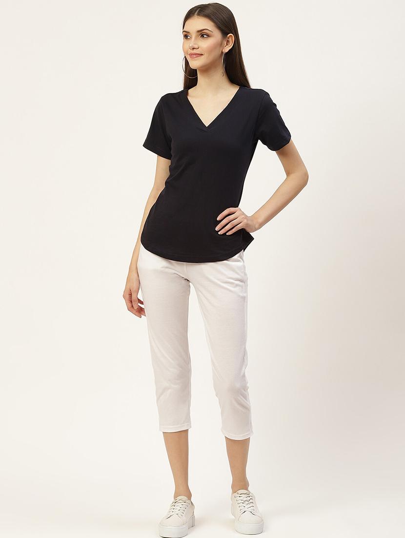 women solid mid rise slim fit capri - 21742009 - Standard Image - 4