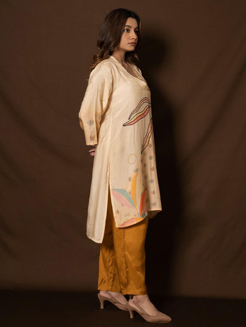 women beige printed kurta pant set with dupatta - 21742065 - Standard Image - 1