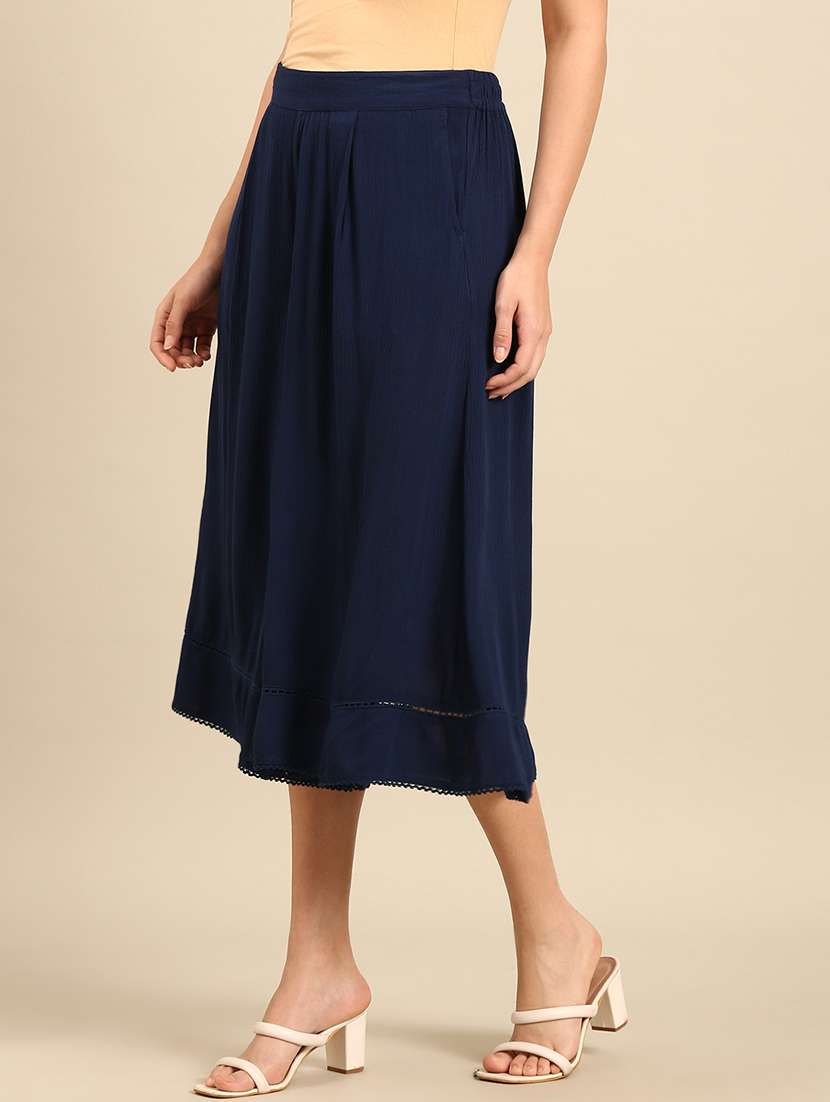 women solid high rise culottes - 21742155 - Standard Image - 1