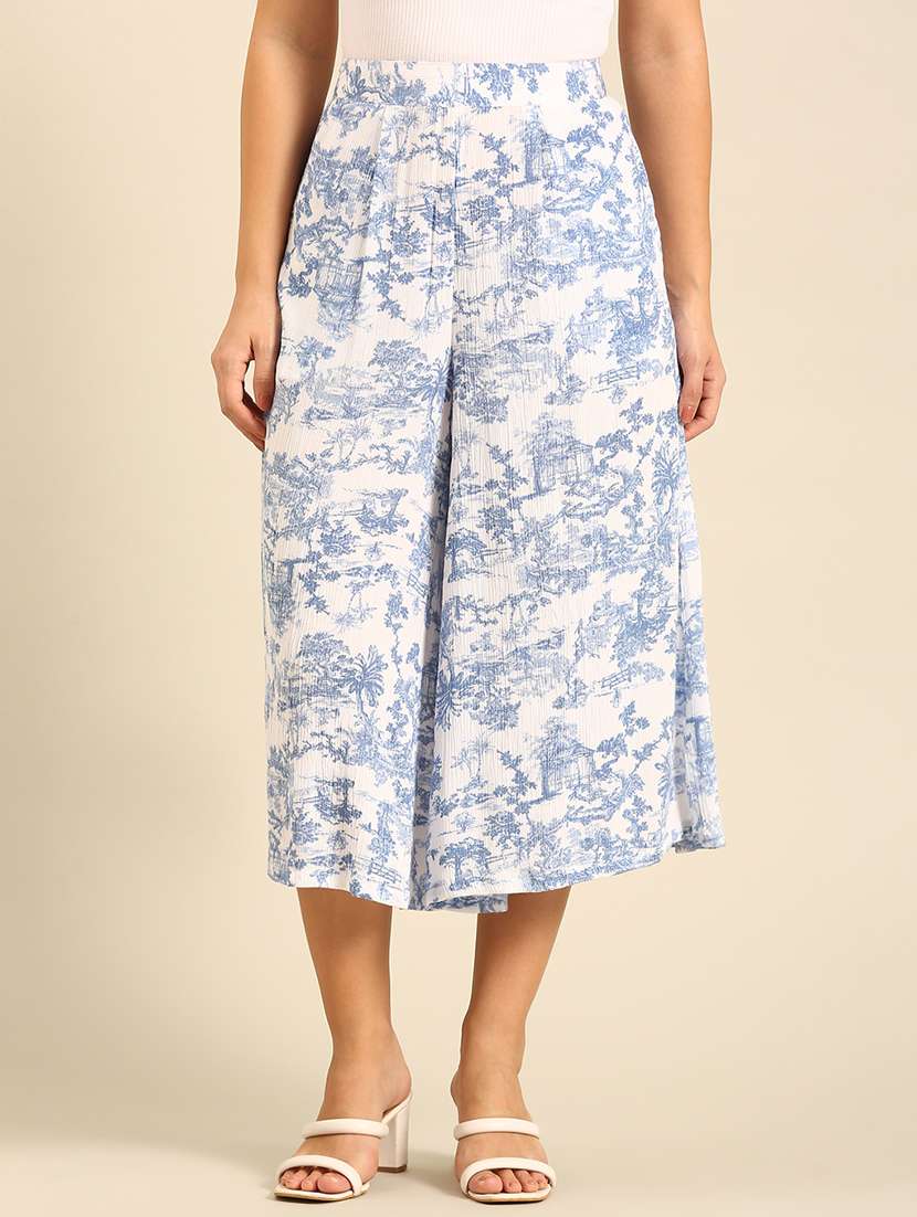 women printed high rise culottes 