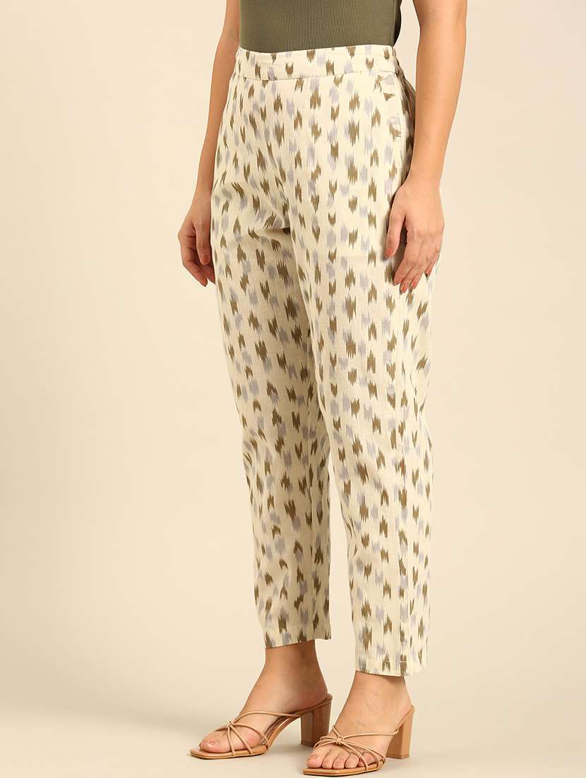 women printed mid rise tapered pant - 21742159 -  Standard Image - 1