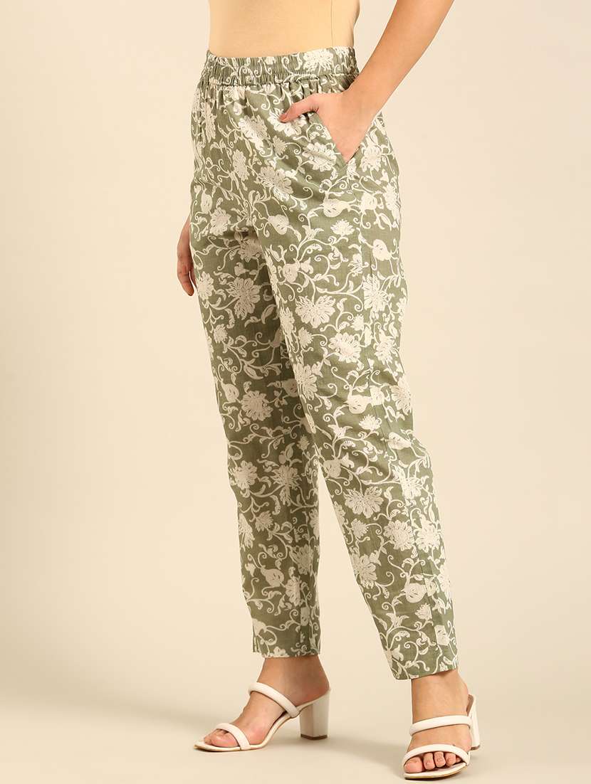 women printed mid rise straight pant - 21742175 -  Standard Image - 1