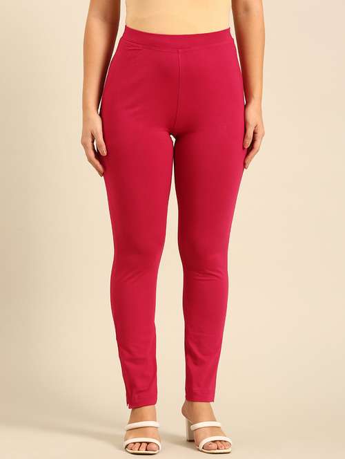 women solid mid rise ankle length legging - 21742182 - Standard Image - 0