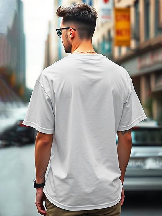 men typographic front print round neck oversized t-shirt - 21742215 -  Standard Image - 1