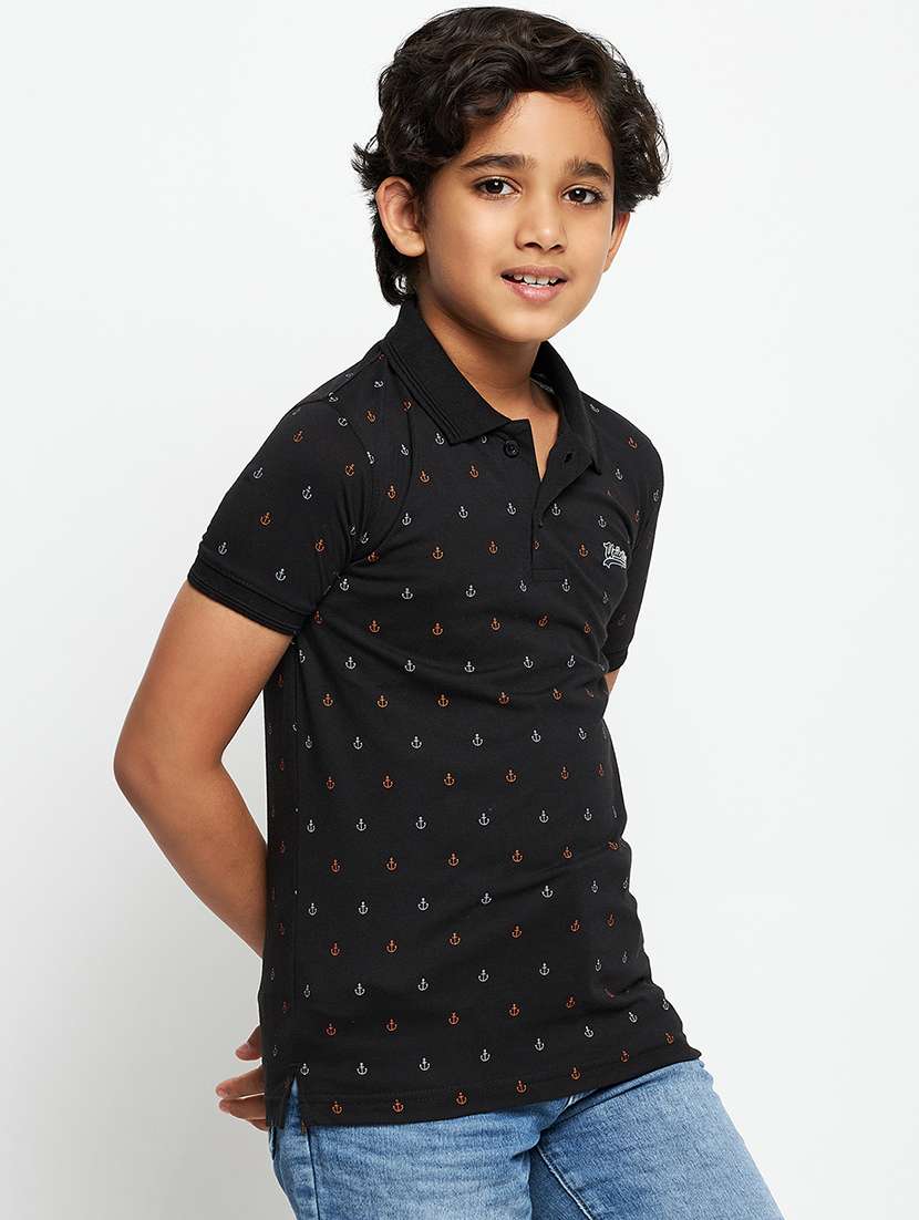 boys printed short sleeve polo t-shirt - 21742241 -  Standard Image - 1