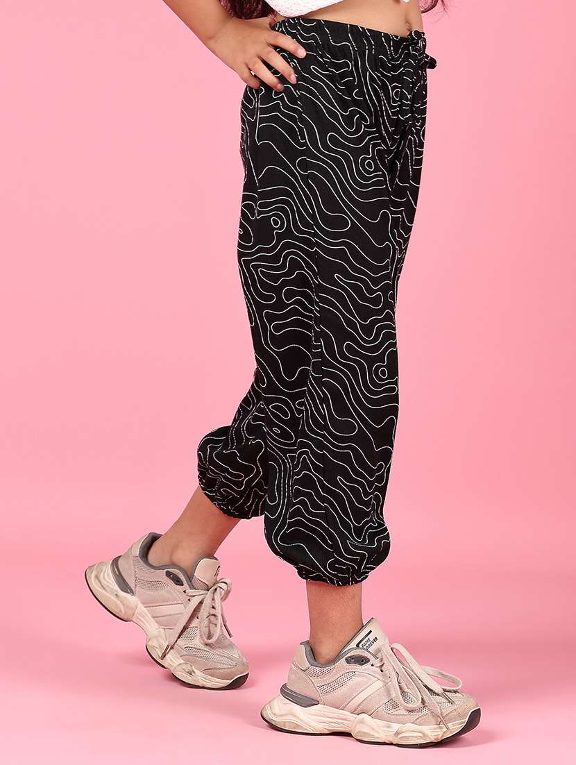girls black cotton casual trouser - 21742402 -  Standard Image - 1