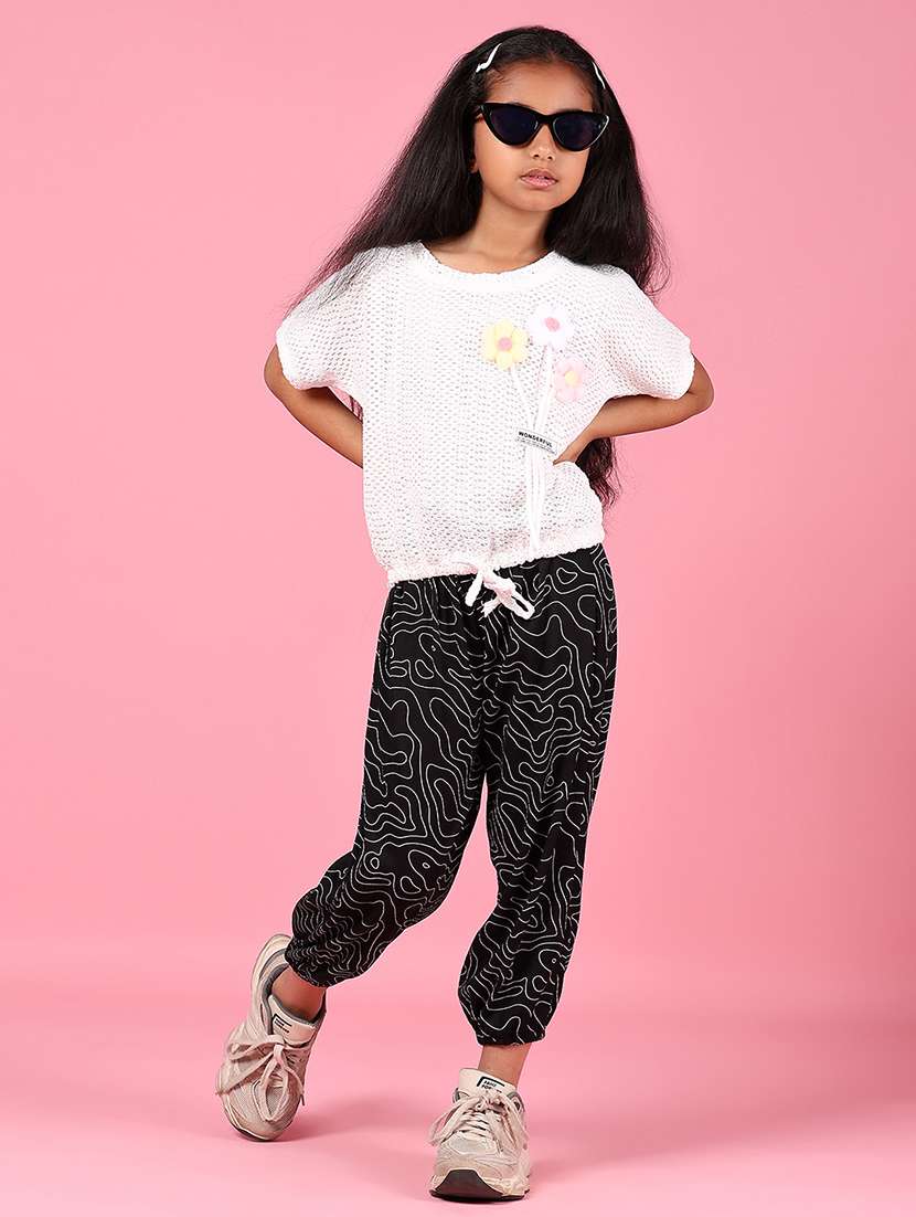 girls black cotton casual trouser - 21742402 -  Standard Image - 4