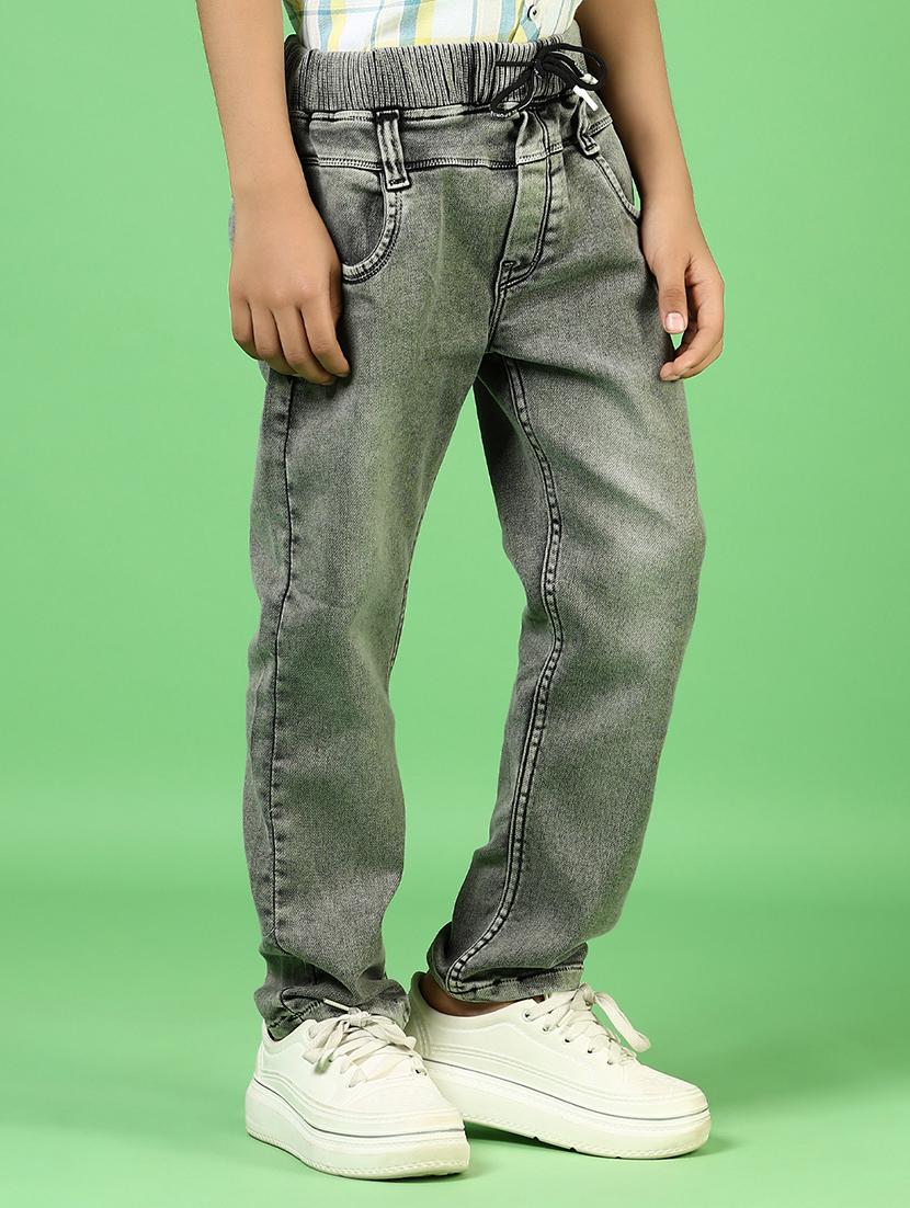 boys green solid mid rise jeans - 21742407 - Standard Image - 1