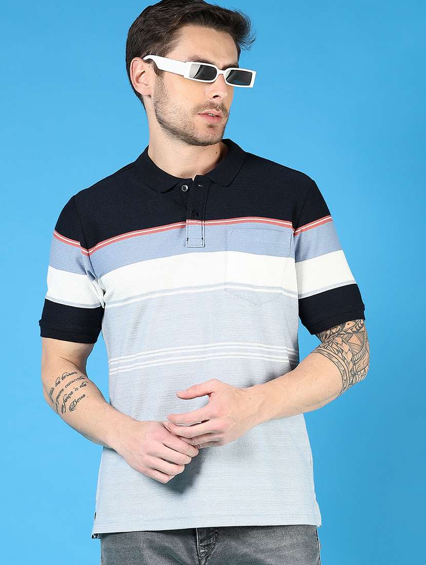 men striped short sleeve regular fit polo t-shirt - 21742432 -  Standard Image - 1