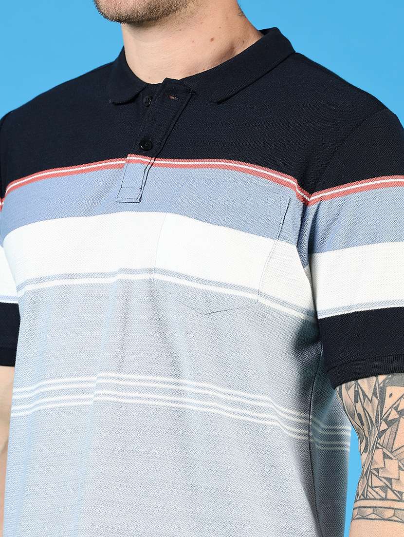men striped short sleeve regular fit polo t-shirt - 21742432 -  Standard Image - 4