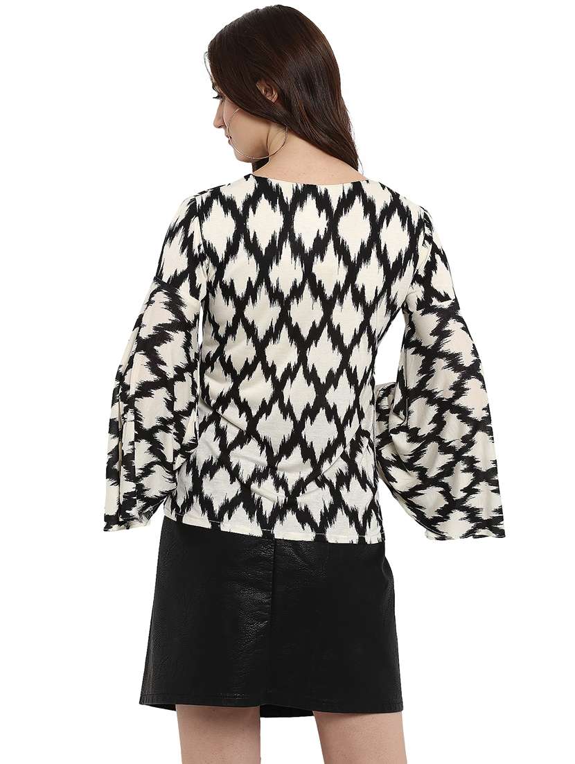 women printed v-neck top - 21742505 -  Standard Image - 1