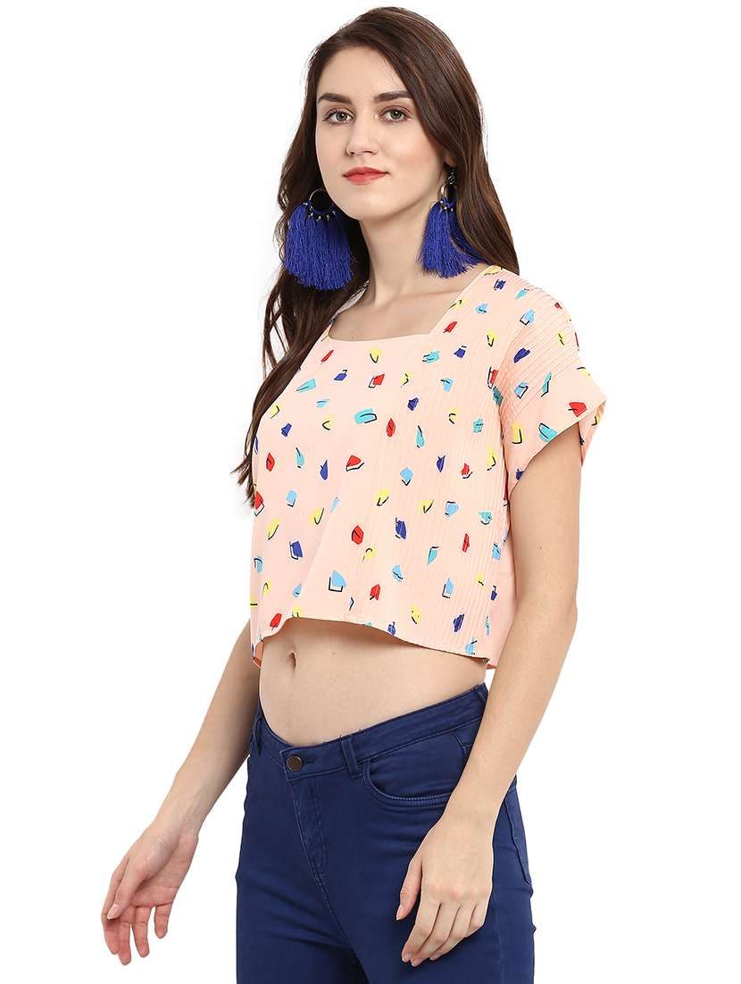 women printed crop top - 21742506 - Standard Image - 1