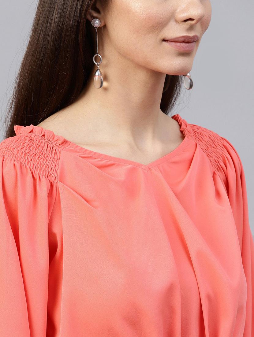 women solid three quarter sleeve top - 21742513 - Standard Image - 4