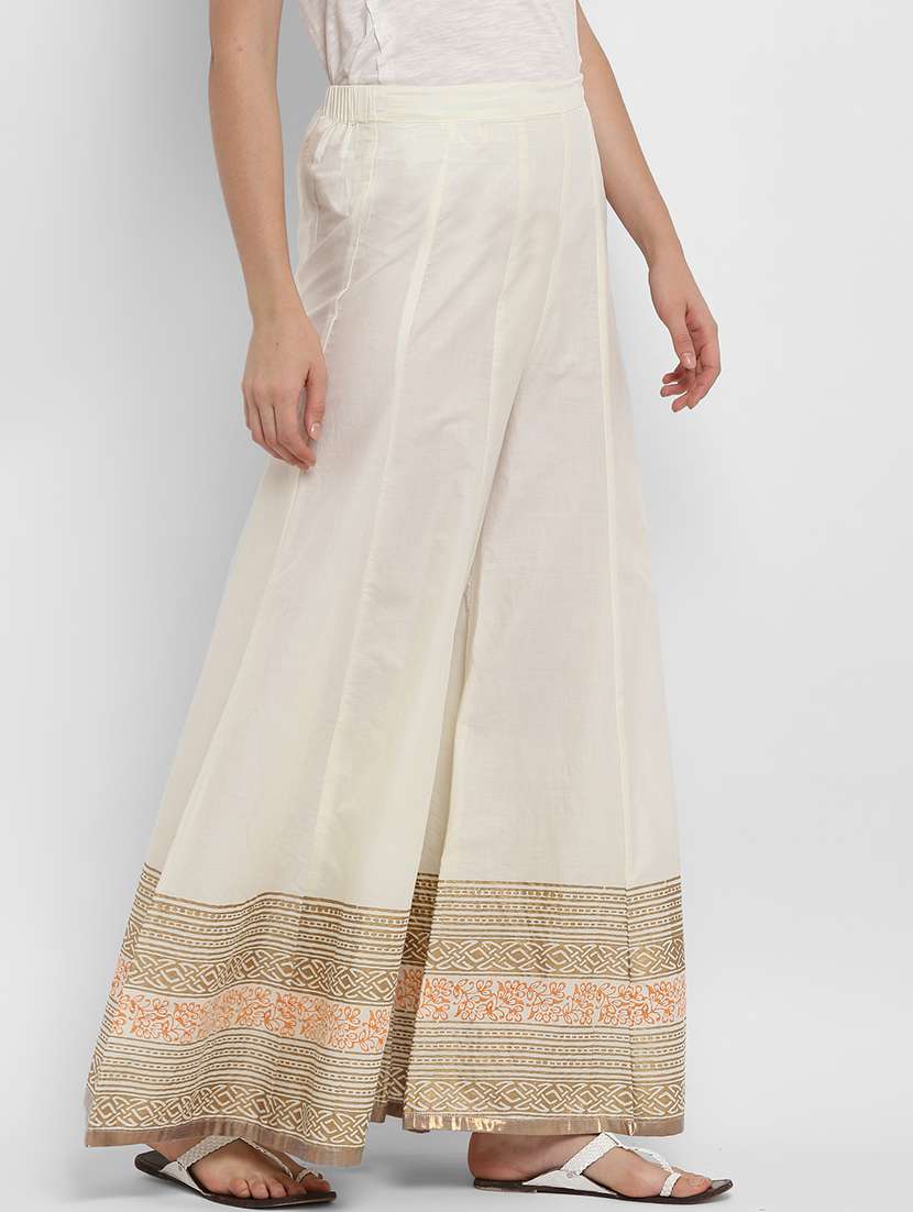 women printed mid irse flared palazzo - 21742533 -  Standard Image - 1