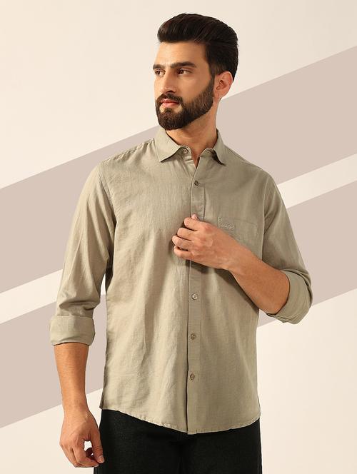 men long sleeves solid casual shirt - 21742565 - Standard Image - 0