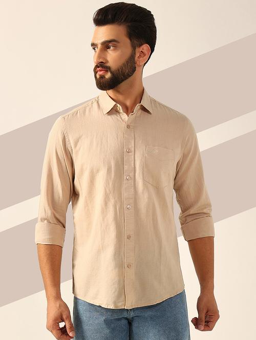 men long sleeves solid casual shirt - 21742569 - Standard Image - 0