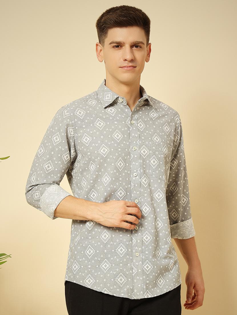 men long sleeves printed casual shirt - 21742586 - Zoom Image - 0