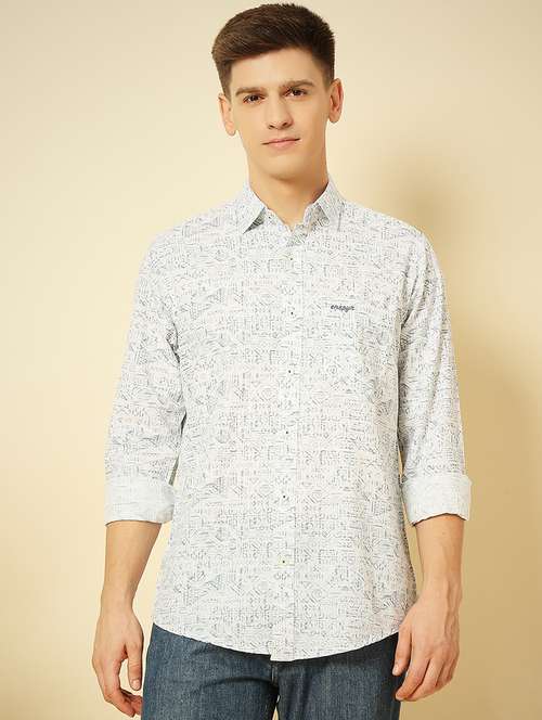 men long sleeves printed casual shirt - 21742596 -  Standard Image - 0