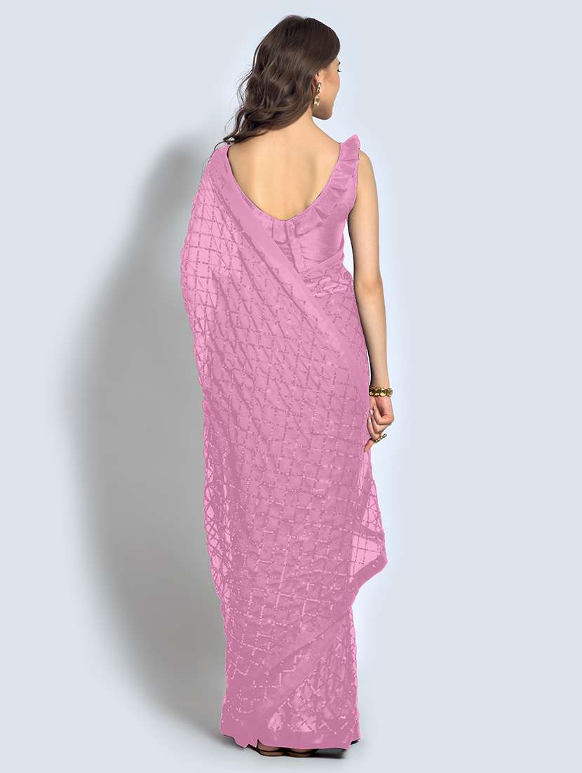women sequined detailed party wear saree with blouse - 21742609 -  Standard Image - 1