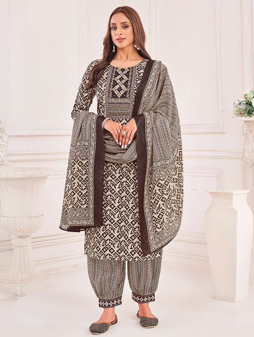 women printed kurta salwar with dupatta set - 21742687 - Standard Image - 1