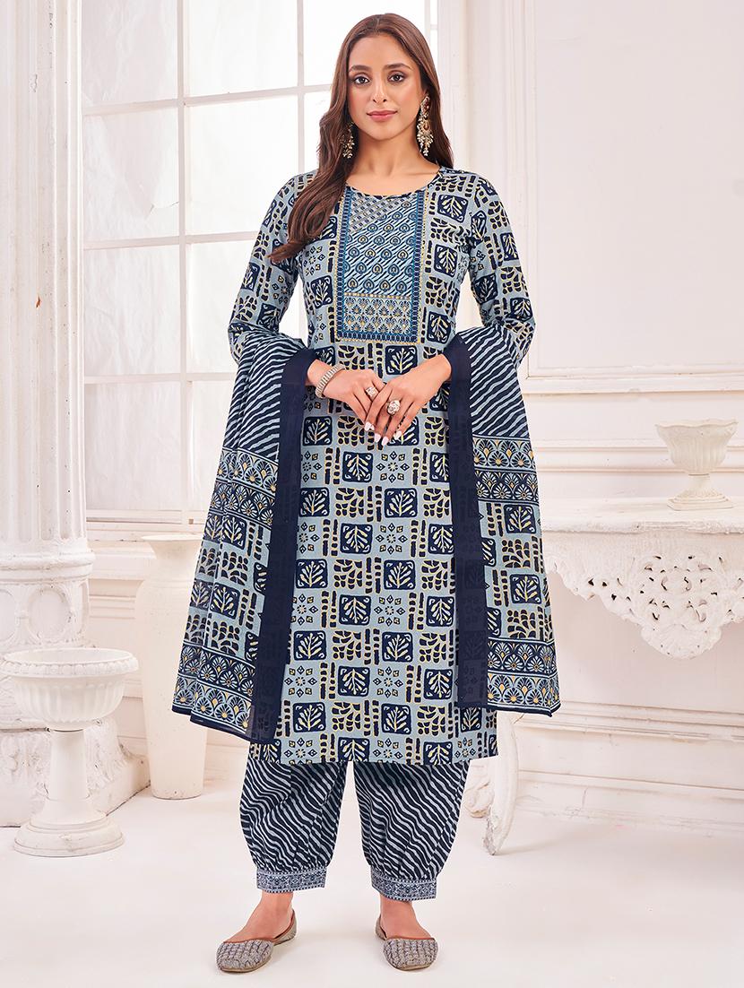 women printed kurta salwar with dupatta set - 21742688 -  Standard Image - 1