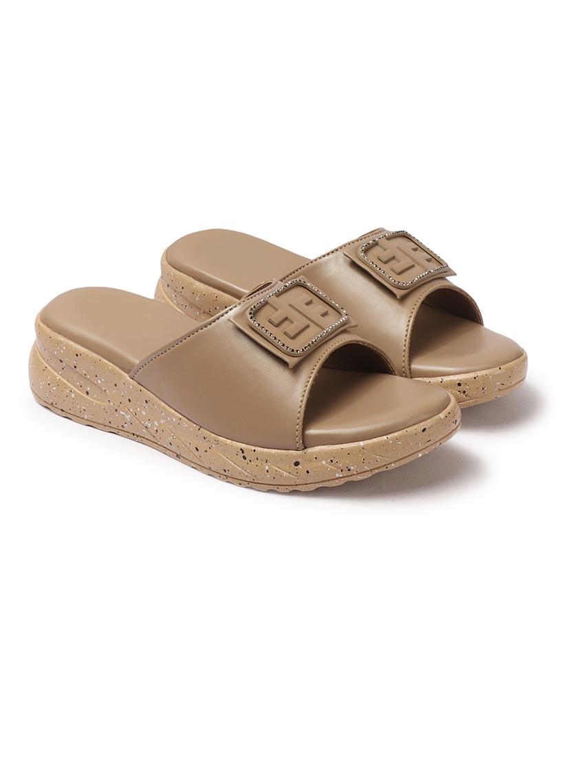 women beige slip on wedge - 21742747 -  Standard Image - 1