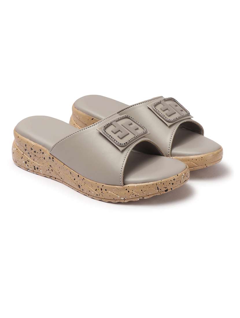 women grey slip on wedge - 21742749 -  Standard Image - 1