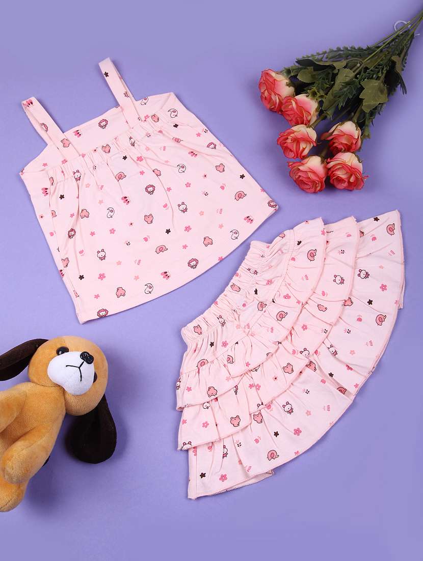 girls printed skirt & top set co-ord set - 21742757 -  Standard Image - 1