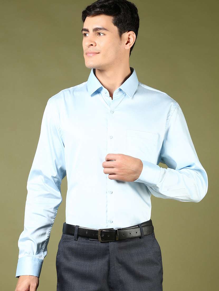 men solid long sleeve regular fit formal shirt - 21742773 - Standard Image - 1