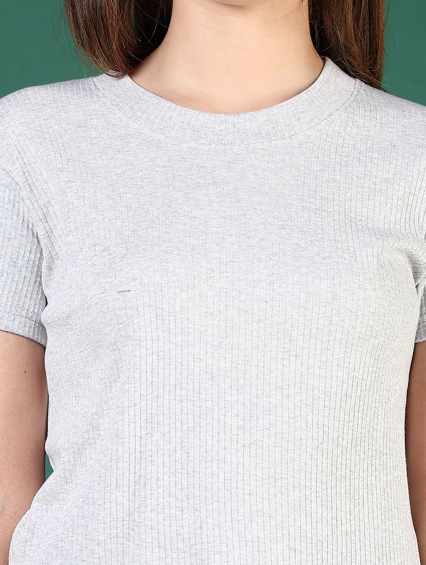 women solid short sleeve slim fit t-shirt - 21742776 -  Standard Image - 4