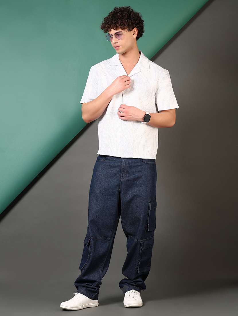 men self design short sleeve regular fit casual shirt - 21742792 -  Standard Image - 4