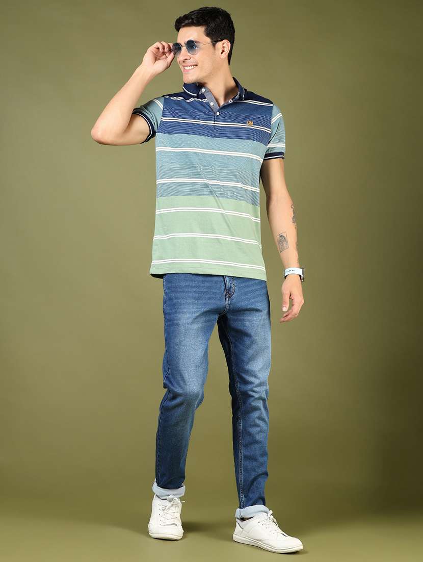 men striped short sleeve regular fit polo t-shirt - 21742816 -  Standard Image - 4