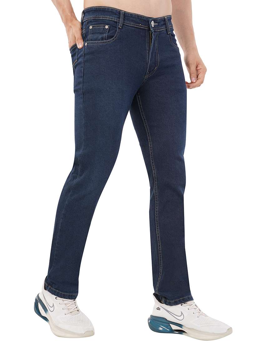 men navy blue washed denim jeans - 21742868 -  Standard Image - 1