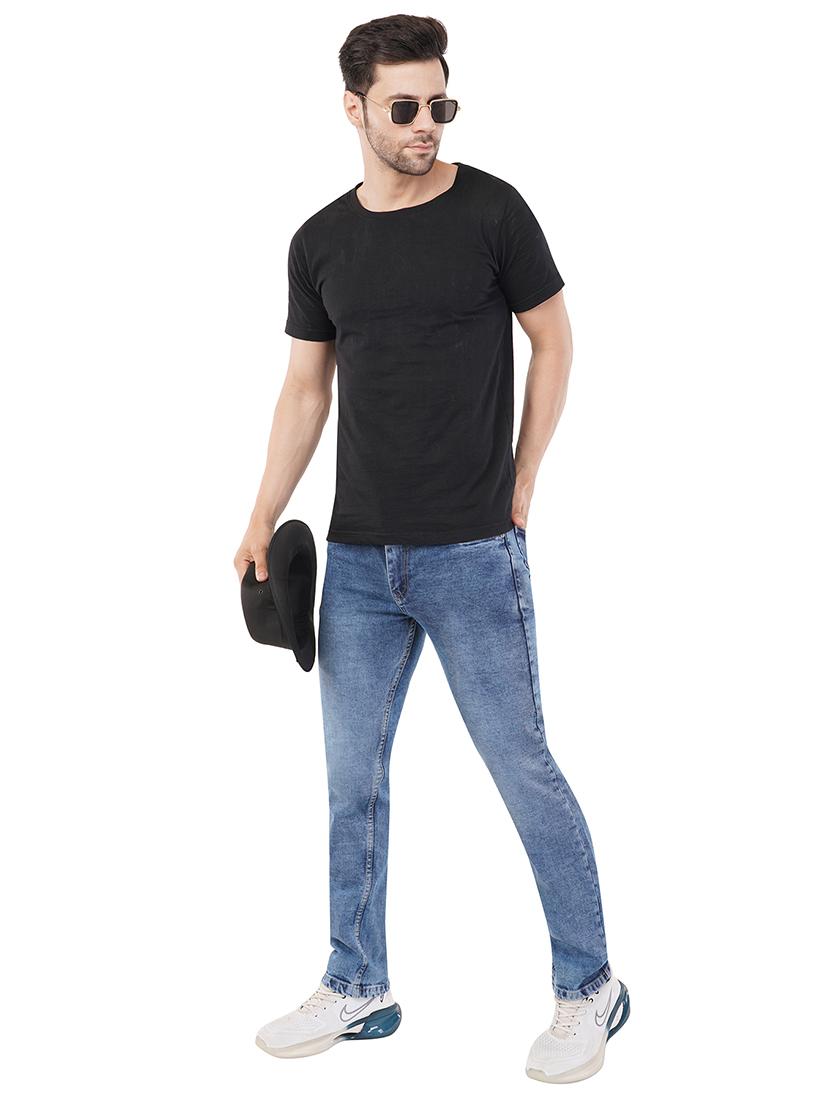 men light blue washed denim jeans - 21742869 - Standard Image - 4