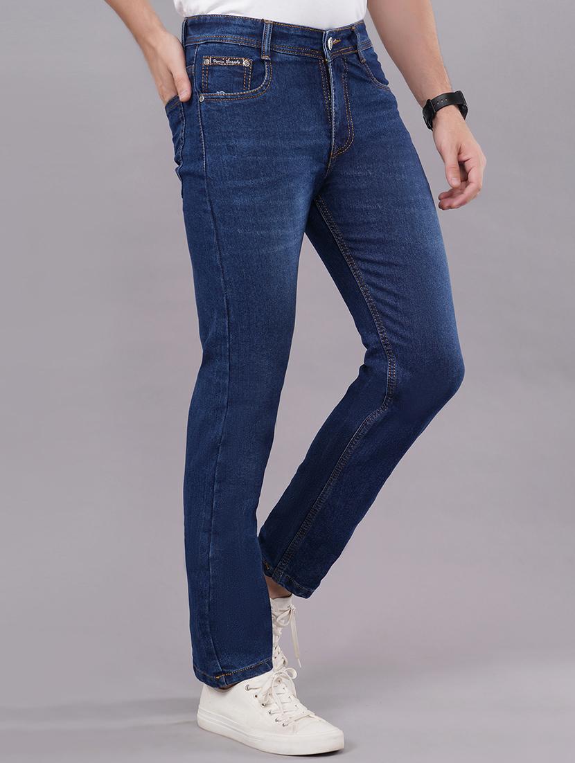 men blue washed denim jeans - 21742870 -  Standard Image - 1