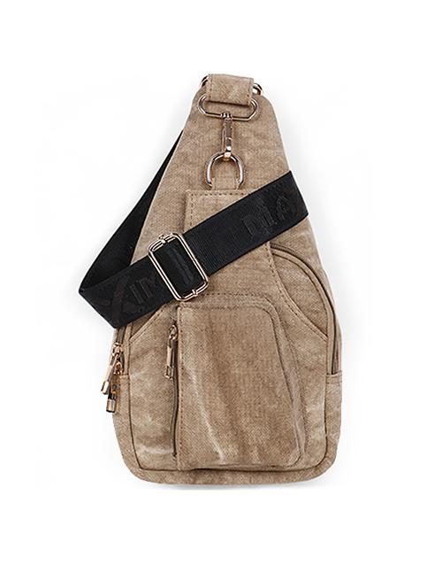 men beige canvas solid utility bag - 21742873 - Standard Image - 0