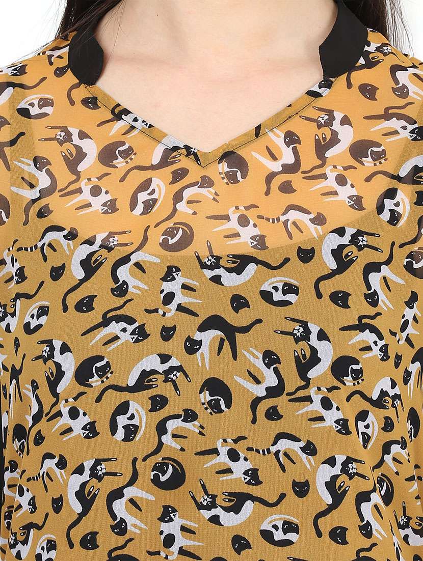 women printed three quarter sleeve straight kurta - 21742929 -  Standard Image - 4