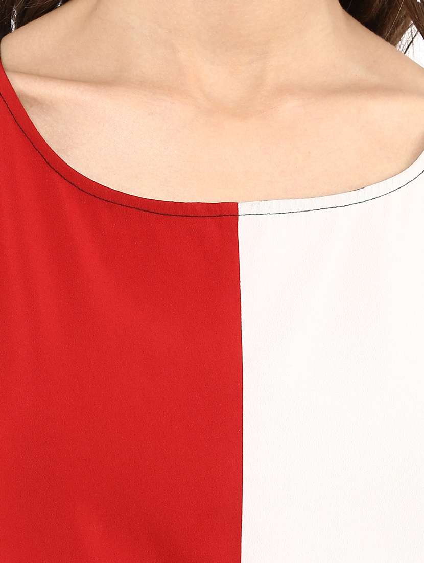 women color block round neck kurta - 21742955 - Standard Image - 4